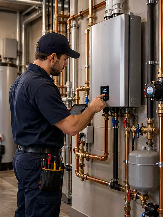 Tankless Water Heater system inspection in Friendswood TX